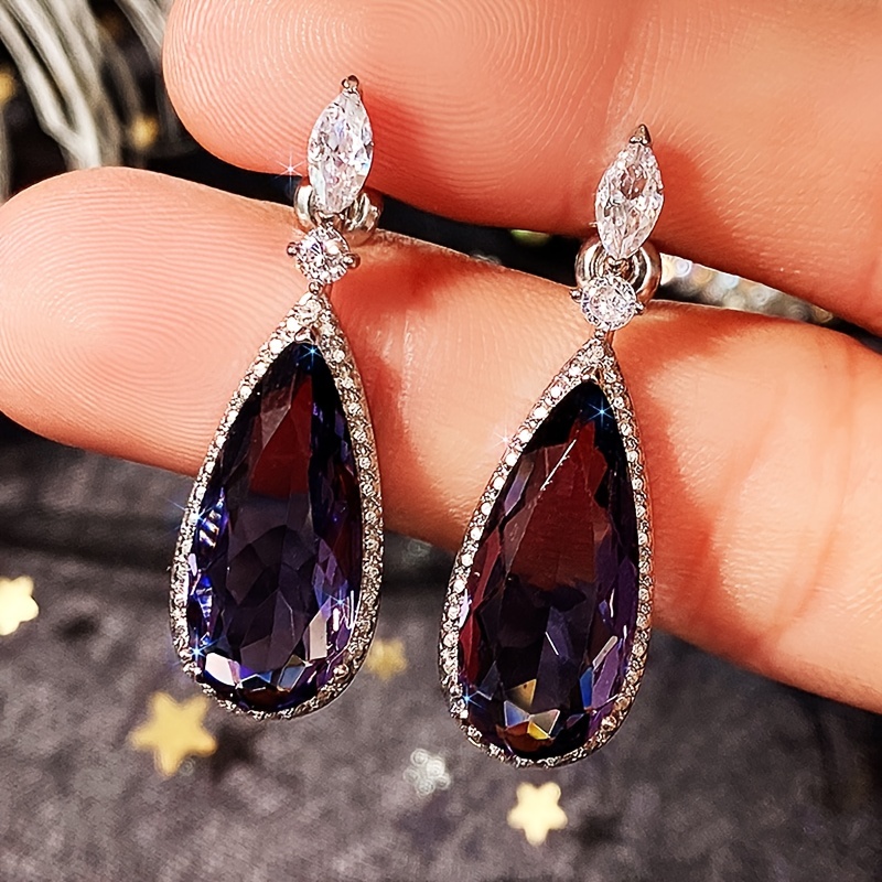 Luxury Women's Water Drop Shape Earrings, Elegant Design